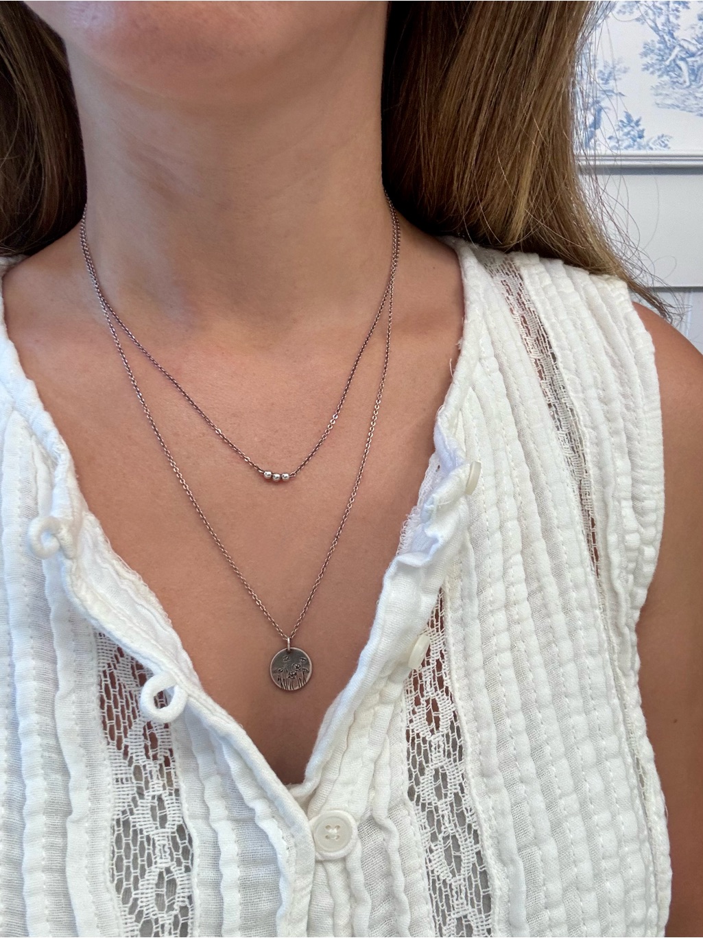 Two Gldn Sterling Silver Floral Necklaces — image 3 of 8
